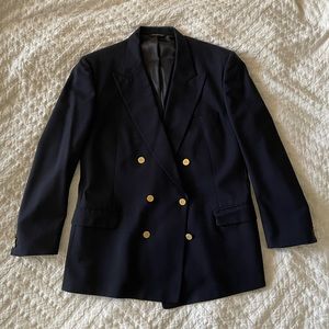 Vintage Burberry navy blazer, 40R, double breasted.